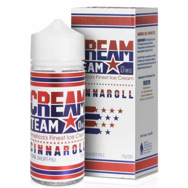 Cream Team Cinnaroll Shortfill 100ml Zero Nicotine Eliquid