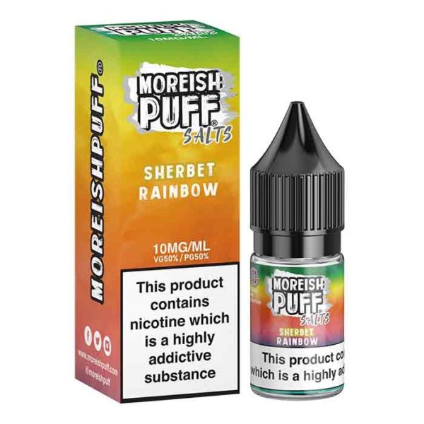 Moreish Puff Salts Sherbet Rainbow 10ml Eliquid