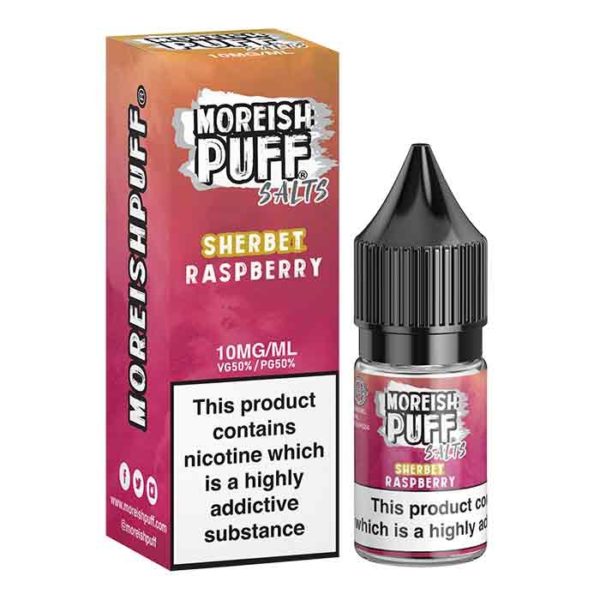 Moreish Puff Salts Sherbet Raspberry 10ml Eliquid