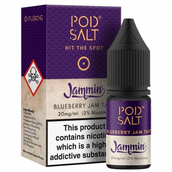 Pod Salt Fusions & Jammin Blueberry Jam Tart 10ml eliquid
