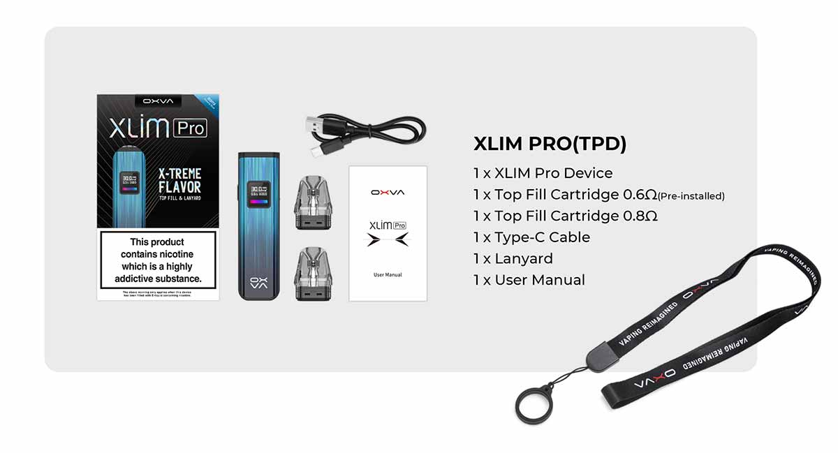 Oxva Xlim Pro Kit - Package Contents