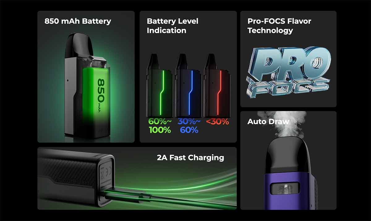 Uwell Caliburn GZ2 Pod System - Features