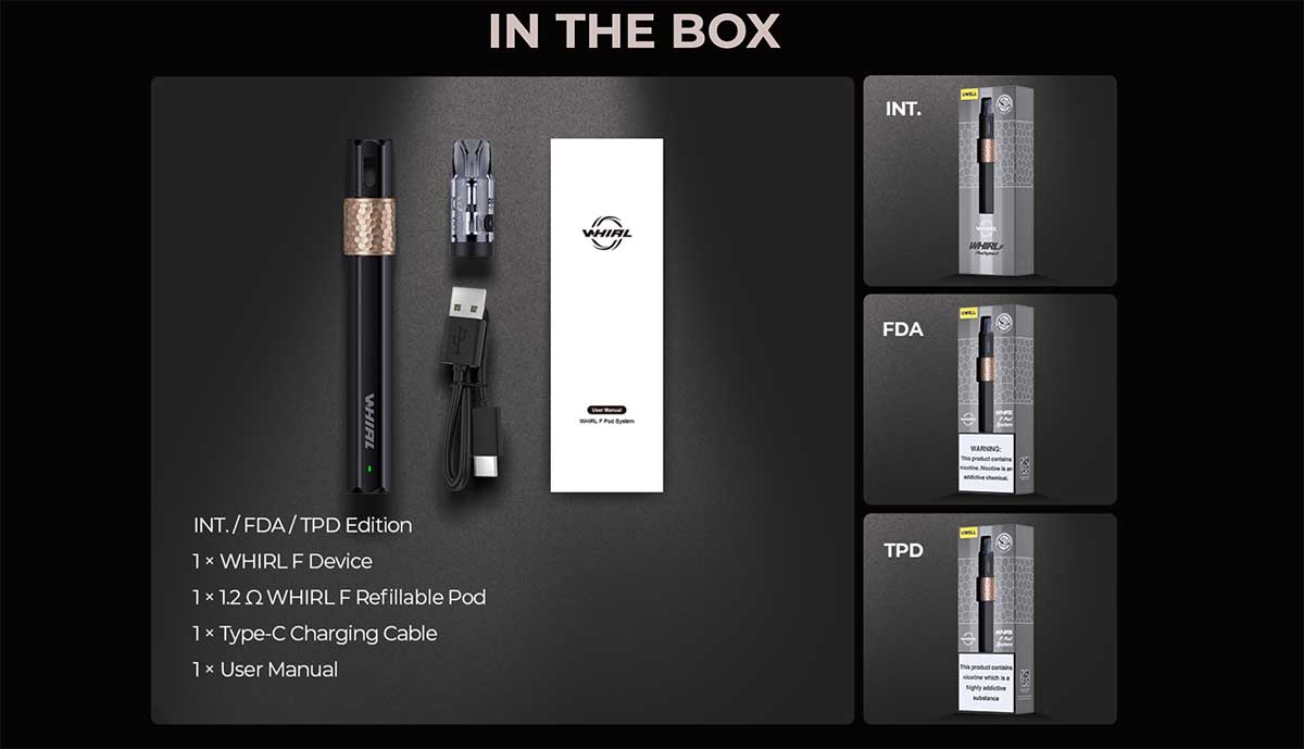 Uwell Whirl F Pod System - Package Contents