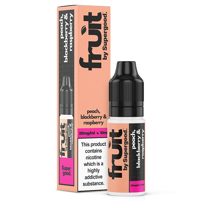 Fruit by Supergood : Peach Blackberry & Raspberry Nic Salts E-liquid 10ml