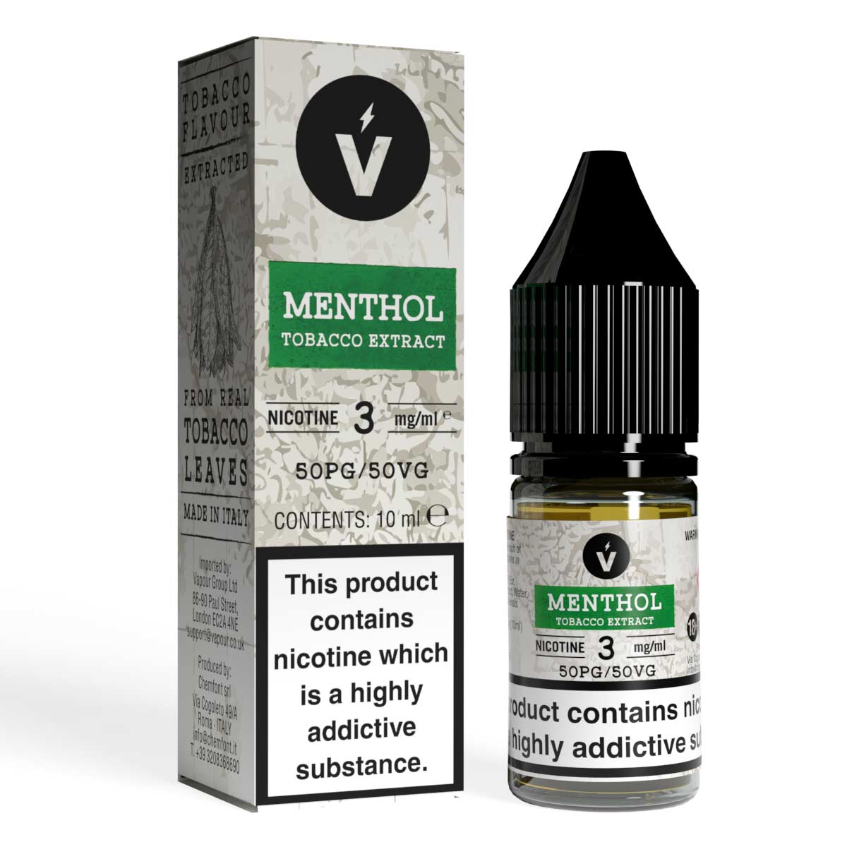 Menthol Naturally Extracted Tobacco E liquid