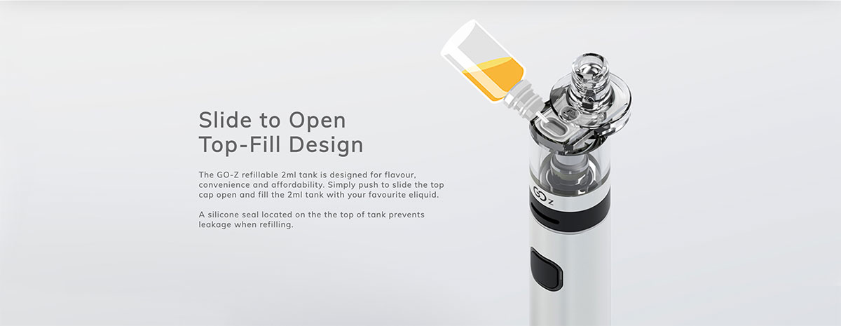 Innokin GO Z Kit Slide to Open Top Fill Tank Design